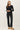 Ribbed Button Up Cardigan in black full-length front view