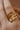 18K Gold Plated Waterproof Stainless Steel Ring 7945 close-up showing the gold finish