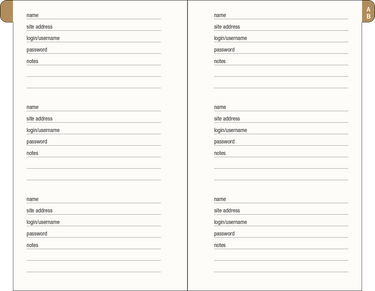 Amalfi Lemons Internet Address & Password Logbook
