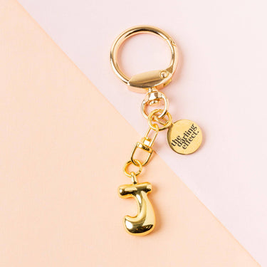 Bubble letter keychain bag charm J