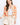Model wearing CW10437D floral button-up cardigan, front view