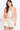 Model wearing CW10437D floral button-up cardigan, front view