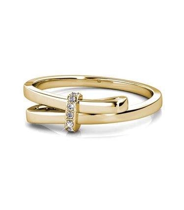 Luminous Bow Ring - Gold and Crystal