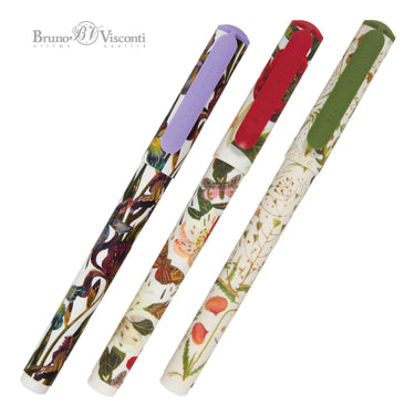 DreamWrite Bloom Pen in colorful floral designs, showcasing elegant illustrations and smooth writing performance.