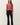 Pointelle 3/4 Sleeve Cardigan in red full-length view