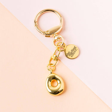 Bubble letter keychain bag charm O