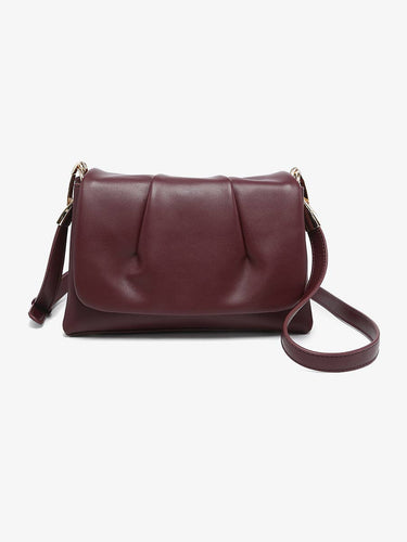 Dayton Pleated Flapover Crossbody Bag - CHERRY LACQUER - Cross body