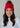 Red & Speckled Patterned Pom Hat