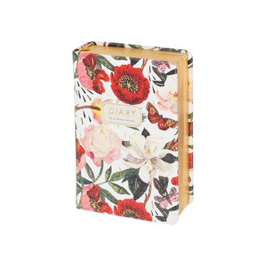 A7 Vegan Leather Pocket Planner with colorful peony floral design.