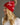 Red and white pom pom hat festive accessory