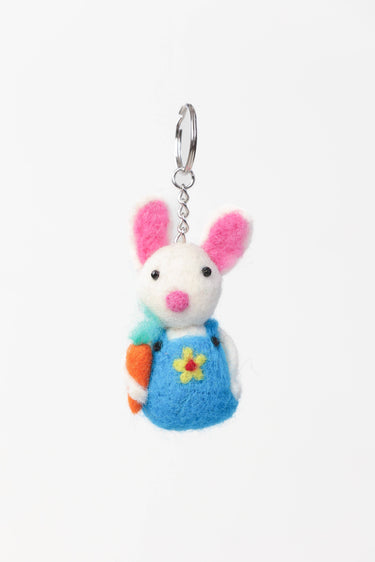Handmade Felt Bunny Charm - Turquoise