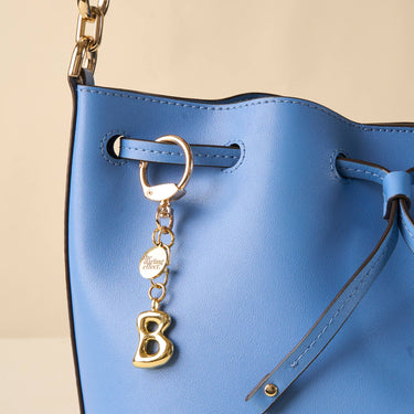 B bubble letter keychain