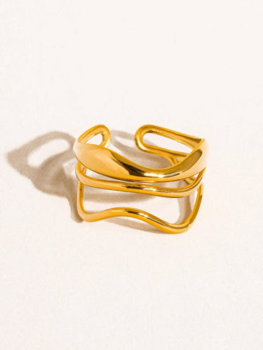 Ozzy 18K gold non-tarnish abstract ring