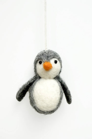 Felt penguin Christmas ornament