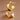 18K Gold PVD Plated Waterproof Stainless Steel Hoop Earrings 7192 displayed as a pair on a brown background
