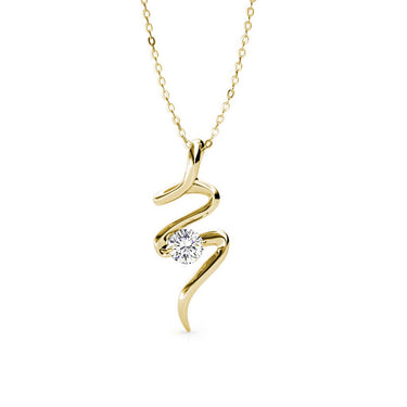 Gold Crystal Spiral Necklace