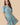 Striped Flattering V Slit Neck Bubble Sleeve Dress featuring a smocked waist and tiered ruffle skirt.