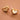 18K Gold Plated Waterproof Stainless Steel Stud Earrings 7912 displayed as a pair on a peach background