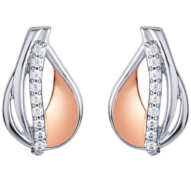 Two-Tone Sterling Silver Floating Dewdrop Earrings