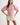 Textured Cable Knit Short Sleeve Sweater front view in pink