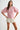 Textured Cable Knit Short Sleeve Sweater front view in pink