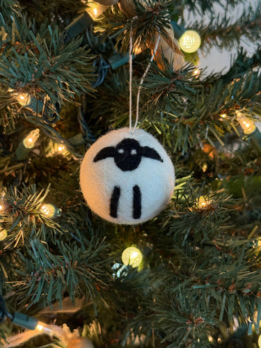 Felt sheep Christmas ornament handmade