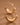 18K Gold Plated Waterproof Stainless Steel Hoop Earrings 7770 displayed as a pair on a brown background