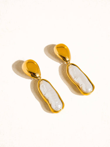 Félice 18K non-tarnish pearl drop earrings