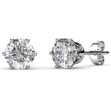 Avril Birth Stone Earrings - Silver and Crystal