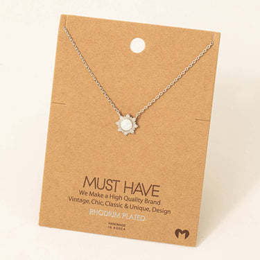 Opal Sun Pendant Necklace