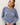 Model wearing blue Ultra Soft Essential Basic Crewneck Button Up Cardigan