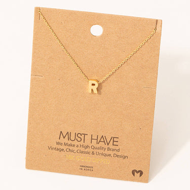 Initial R Pendant Necklace