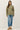 Wool Blend Ultra Soft Crewneck Classic Sweater in olive green full-length view