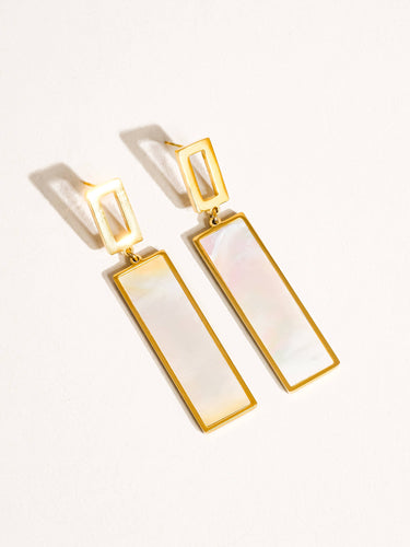 Livie 18K Gold Non-Tarnish Shell Drop Earring