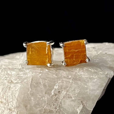 Orange Kyanite Stud Sterling Silver