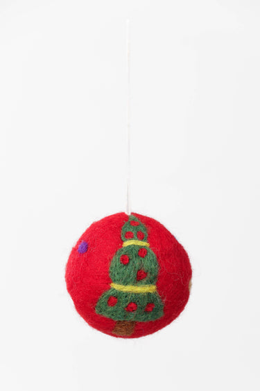 Felt red ball Christmas ornament