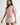 Textured Cable Knit Short Sleeve Sweater side view on model