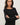 Model wearing black Ultra Soft Boatneck Basic Long Sleeve Top