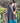 New Gray Modal Jamawar Scarf worn with teal outfit outdoors
