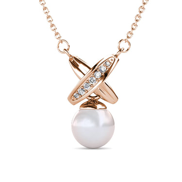 Chris Pearl Pendants - Rose Gold and Crystal