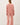 Model wearing pink cotton modal fleece sweatshirt, back view