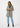 Chevron Notched Lapel Long Sleeve Coat - Coat