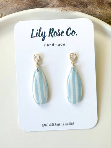 Blue Striped Earrings