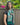 Emerald Green Jamawar Pashmina draped over shoulder