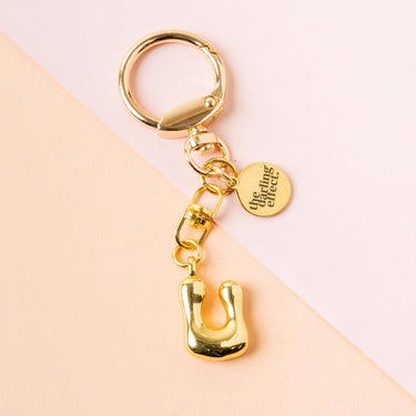 Bubble letter keychain bag charm U