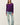 Full-length view of model wearing purple Ultra Soft Boatneck Basic Long Sleeve Top with blue jeans