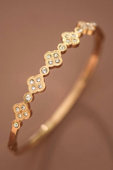 18K Gold PVD Plated Waterproof Stainless Steel Bangle close-up showcasing the polished gold finish