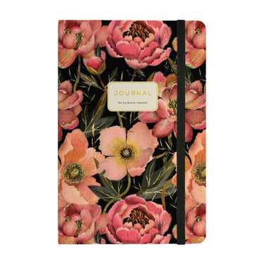 Hardcover Journal A5 Pink Blossoms featuring a floral design with pink and peach flowers.