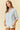 Striped Puff Sleeve Pullover Top in light blue side view