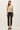 Full-length view of model wearing brown Ultra Soft Essential Basic Crewneck Button Up Cardigan